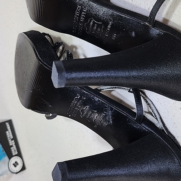 Nine West Black Bedazzled Sling back High Heels Size 8M - Picture 5 of 10